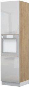 Висок подов шкаф за фурна Raval K23-60-2KR-Oak - White glossy