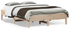 842718 vidaXL Рамка за легло без матрак, 135x190 см, масивна чамова дървесина