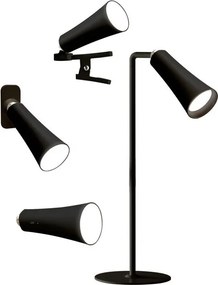 Черна LED настолна лампа (височина 47,5 cm) 4in1 – Brandani