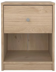 Нощно шкафче в дъбов декор с рафтове May - Tvilum