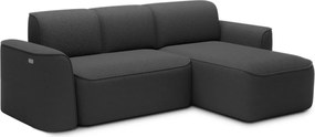 Антрацитен ъглов диван от букле (десен ъгъл) Ume – ELTAP