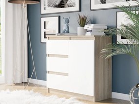 Комод R-80-S3 с чекмеджета 80 см - различни цветови варианти sonoma