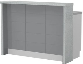 Островна кухненска пейка Hudson-Length: 135 cm.-Gray-Chromix Silver