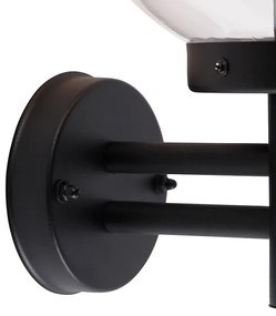 Външна стенна лампа черна с прозрачно стъкло с датчик за движение - Sfera