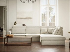 Сиво-бежов шенилов ъглов диван (десен ъгъл/L форма) Kirou – Maison de Rêve