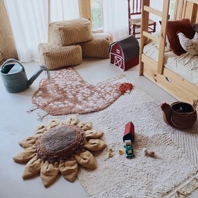 Бежово памучно детско килимче за игра 120x170 cm Farm Fields – Lorena Canals