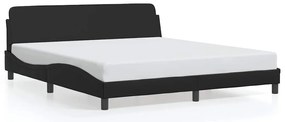 373238 vidaXL Рамка за легло Dover, черна, 180x200 см, изкуствена кожа