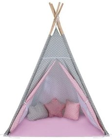 Детска палатка Baby Adventure Teepee Grey Pink Star