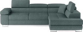 Син разтегателен ъглов диван с място за съхранение (десен ъгъл L форма) Anton – ELTAP
