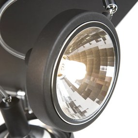 Дизайнерски прожектор черен 4-светлина регулируем - Nox