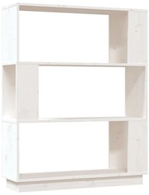 814055 vidaXL Библиотека/разделител за стая, бяла, 80x25x101 см, бор масив