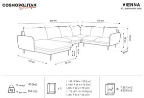 Бежов U-образен диван, десен ъгъл Vienna - Cosmopolitan Design