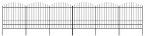 Sonata Градинска ограда с пики, стомана, (1,75-2)x10,2 м, черна