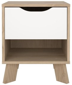 Нощно шкафче в бял и естествен цвят Ikast – Tvilum