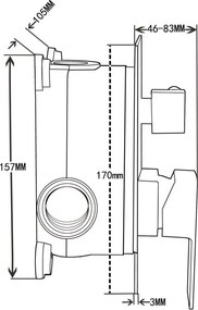 Mexen Uno DR45 вграден душ комплект, черен - 71435DR45-70