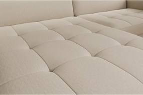 Бежов кадифен разтегателен ъглов диван с място за съхранение (ляв ъгъл) Gomsi – ELTAP