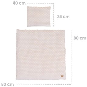 Бежово детско спално бельо за детско креватче със смес от памук 80x80 cm Frosty Almond – Roba