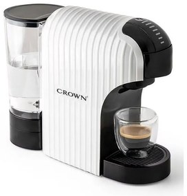 Еспресо машина 7в1 Crown CCM-1531W, 1400 W, 20 bar, 0.9 л, 7 адаптера, LED индикатори, Контрол дължината на кафето, Бял/черен