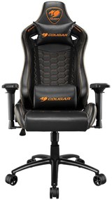 COUGAR OUTRIDER S Black, Gaming Chair, Body-embracing High Back Design, Premium PVC Leather, Head and Lumbar Pillow, 180º Reclining, Full Steel Frame, 4D Adjustable Armrest, Class 4 Gas Lift Cylinder