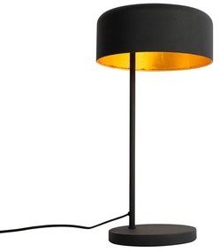 Ретро настолна лампа черна със златен интериор - Jinte