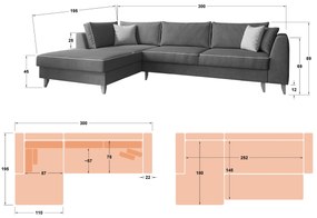 Разтегателен ъглов диван Болоня