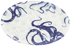 Синьо-бяла керамична чиния за сервиране , 40 x 25 cm Positano - Villa Altachiara