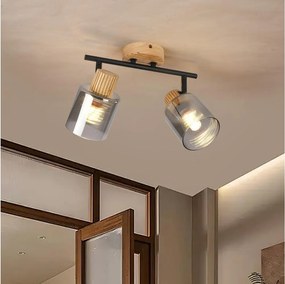 Brilagi - Точково осветително тяло HYGGE 2xE14/15W/230V дърво/димчато