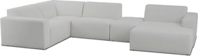 Бял ъглов диван от букле ("U" форма) Roxy – Scandic