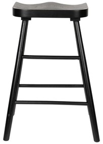 Черен бар стол от масивен дъб (височина на седалката 65,5 cm) Vander – White Label