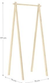 Кафяв шкаф за дрехи от борова дървесина Hongi - Karup Design