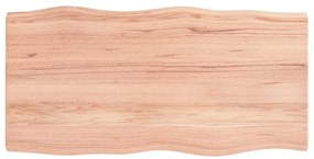 363951 vidaXL Плот за маса светлокафяв 100x50x(2-4) см обработен масивен дъб