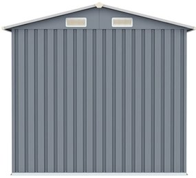 Градинска барака, сива, 205x129x183 см, поцинкована стомана