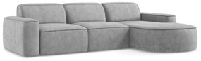 Светлосив шенилов ъглов диван (десен ъгъл) Omao – Makamii