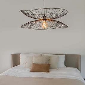 Дизайнерска висяща лампа тъмен бронз с двоен абажур - Pua