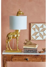 Настолна лампа с текстилен абажур в златист цвят (височина 70 cm) Silas – Bloomingville