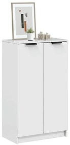 811445 vidaXL Шкаф за обувки, бял гланц, 59x35x100,5 см, инженерно дърво