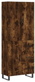3195928 vidaXL Висок шкаф, опушен дъб, 69,5x34x180 см, инженерно дърво