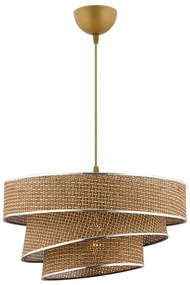 Полилей с кабел COUPER 1xE27/60W/230V кафяв/лъскав хром