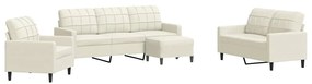 3278369 vidaXL Комплект дивани от 4 части с възглавници, кремав, кадифе