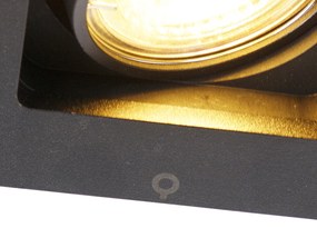 Комплект от 6 модерни вградени прожектори черни регулируеми - Qure
