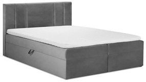 Светлосиво кадифено двойно легло , 180 x 200 cm Afra - Mazzini Beds