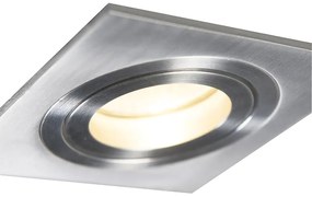 Комплект от 6 вградени прожектора стомана, накланящи се - Lock 1