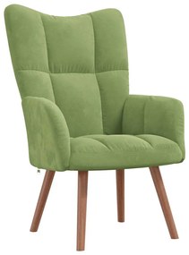 328054 vidaXL Релакс стол, светлозелен, кадифе