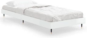 832207 vidaXL Рамка за легло, бял гланц, 75x190 см, инженерно дърво