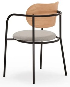 Сив трапезен стол в дъбов декор Eclipse - Teulat