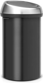 Кош за боклук Brabantia Touch Bin 647251, 60 л, Плавно и безшумно отваряне, Черен/инокс