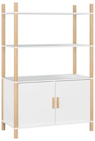 345699 vidaXL Висок шкаф, бял, 80x40x121 см, инженерно дърво