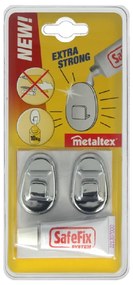 Комплект от 2 куки и лепило Silver Safefix - Metaltex