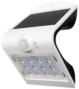 LED Соларен аплик със сензор LED/1.5W/3,7V IP65 бял