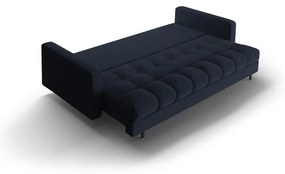 Тъмносин разтегателен диван с място за съхранение от букле 222 cm Bali – Cosmopolitan Design